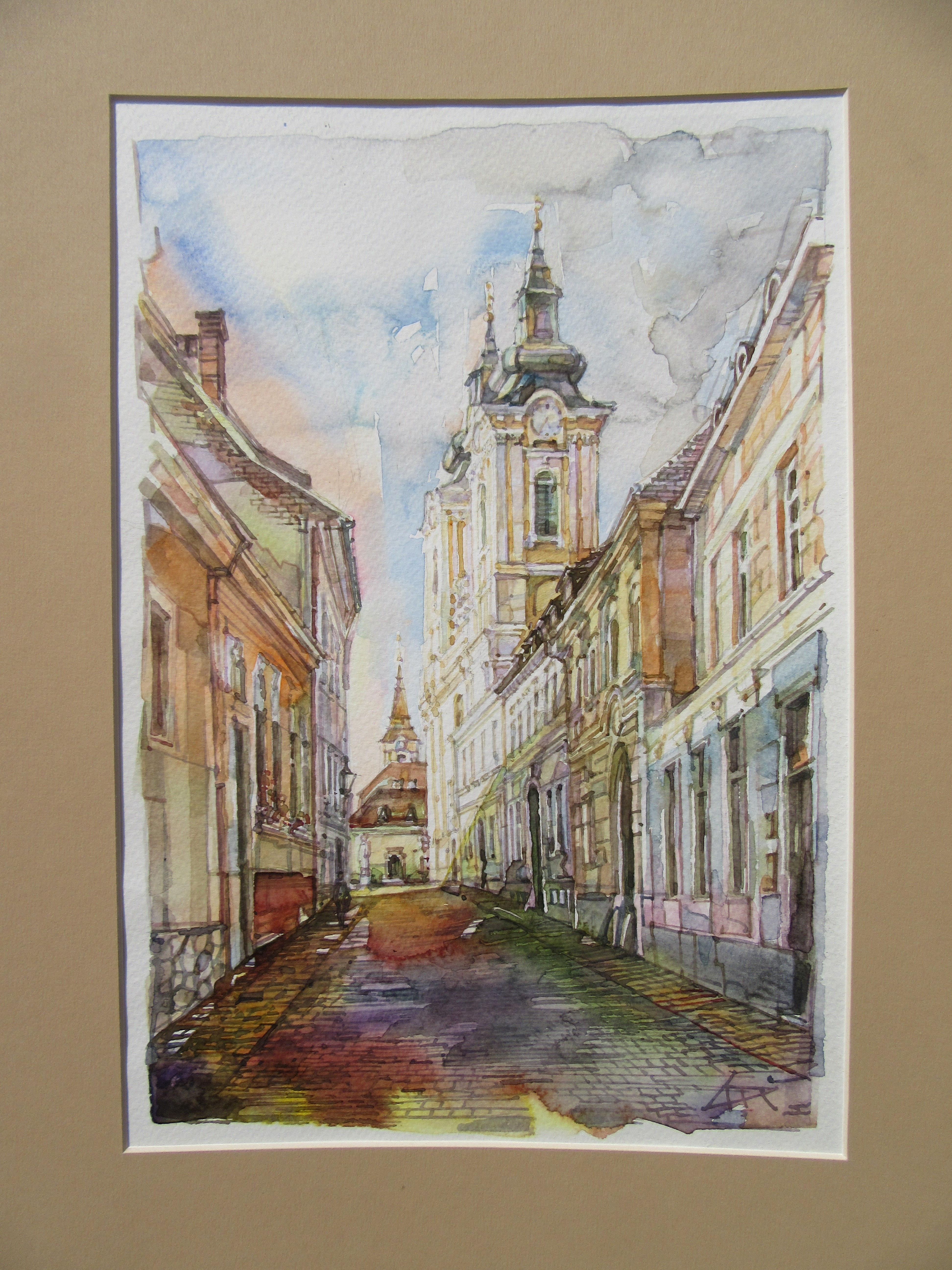 Arany János utca - Városkép - akvarell